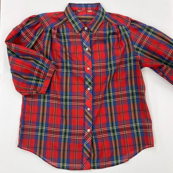 Vintage Plaid Blouse | 80s - Picture 3 of 8